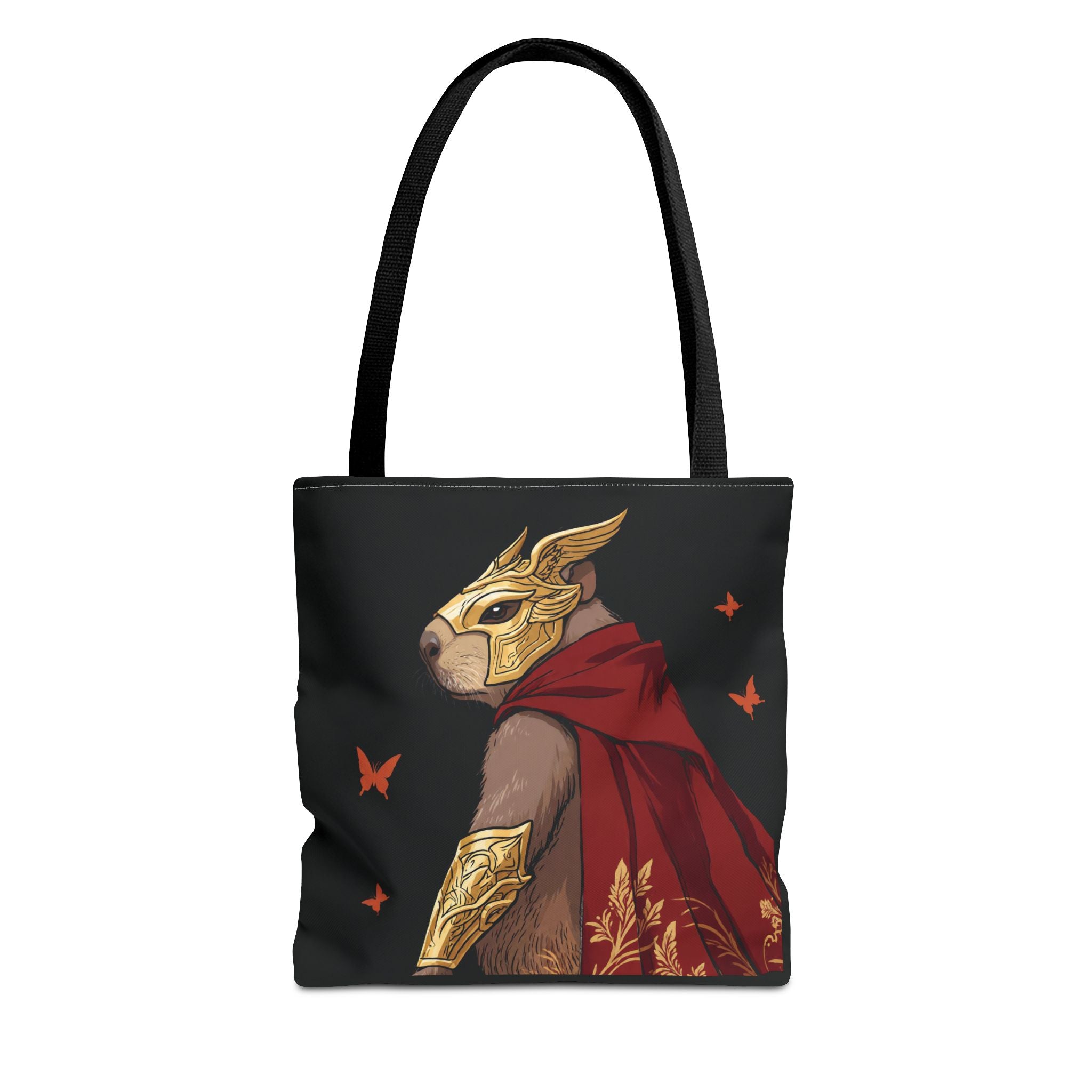 Gentle Might: Capybara Knight Aesthetic Woven-Look Tote Bag