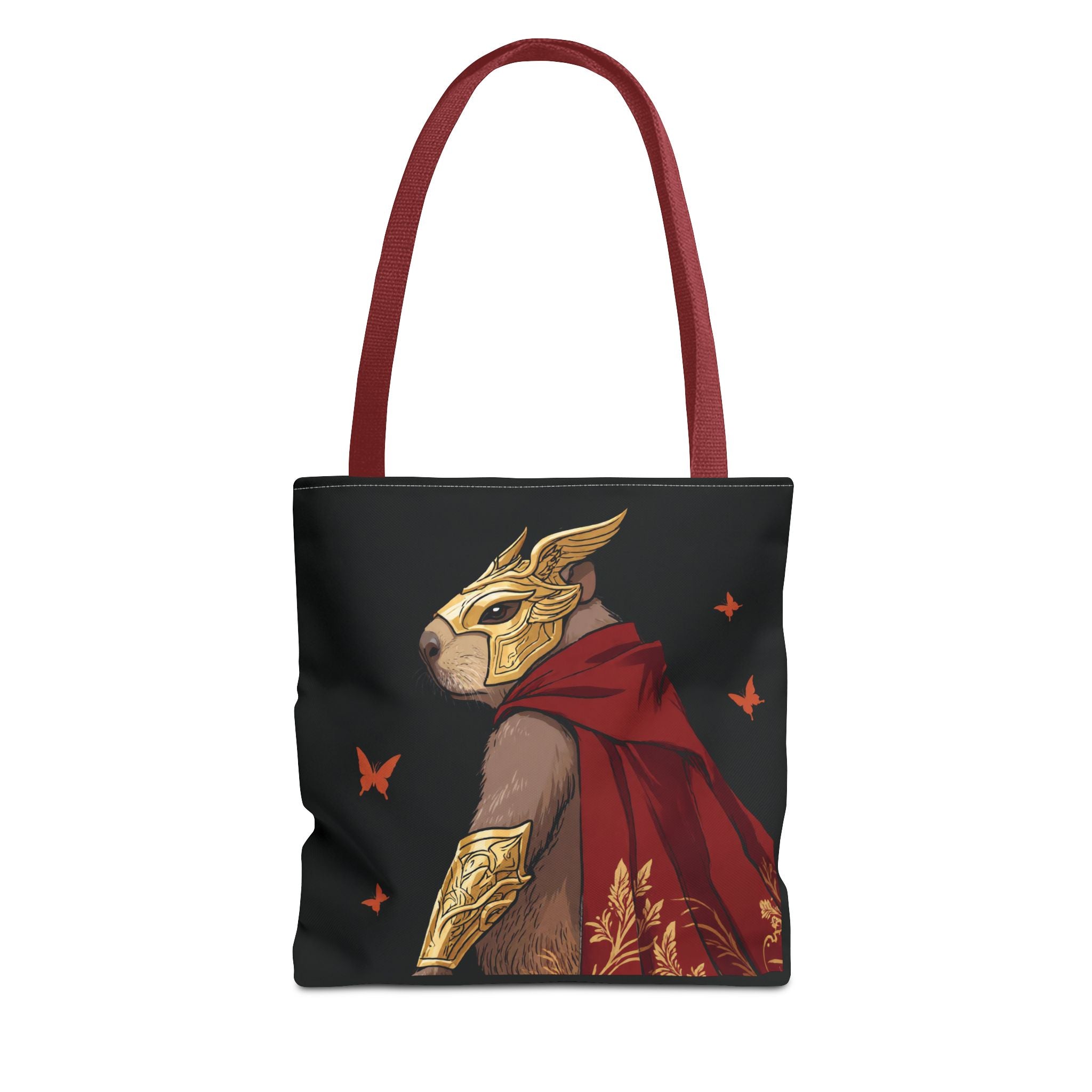Gentle Might: Capybara Knight Aesthetic Woven-Look Tote Bag