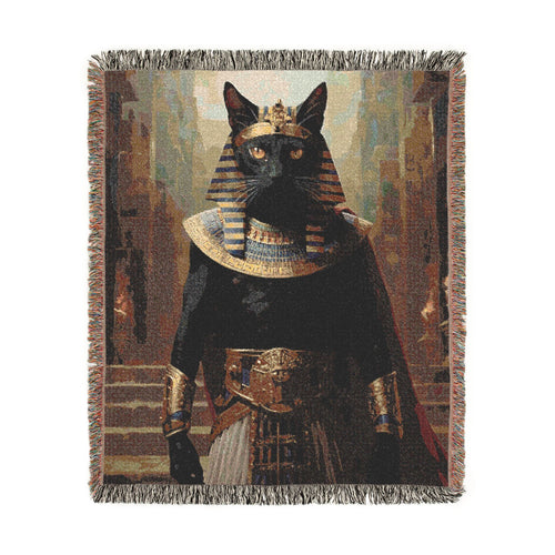 The Pharaoh’s Reign - Custom Royal Egyptian Pet Woven Blanket