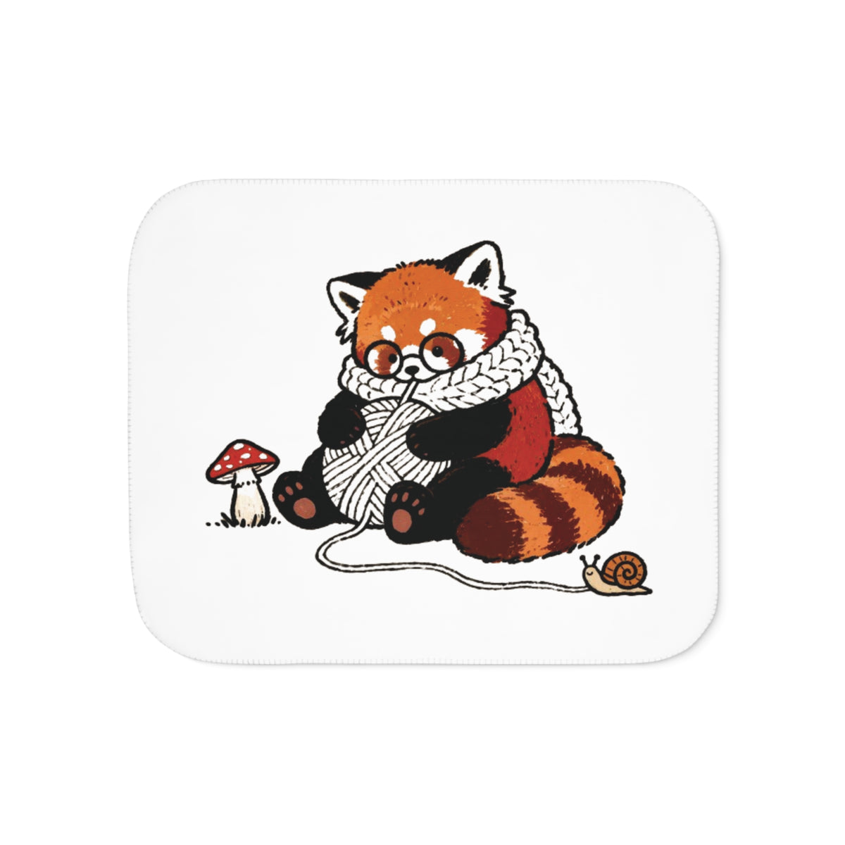Cordelia the Weaver™ – Cozy Cottagecore Red Panda Sherpa Blanket