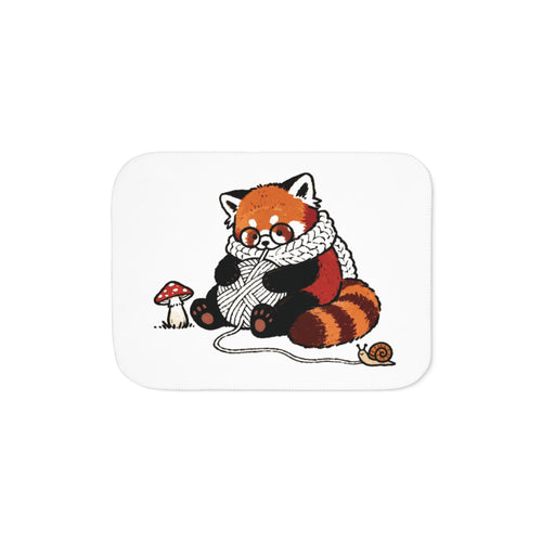 Cordelia the Weaver™ – Cozy Cottagecore Red Panda Sherpa Blanket