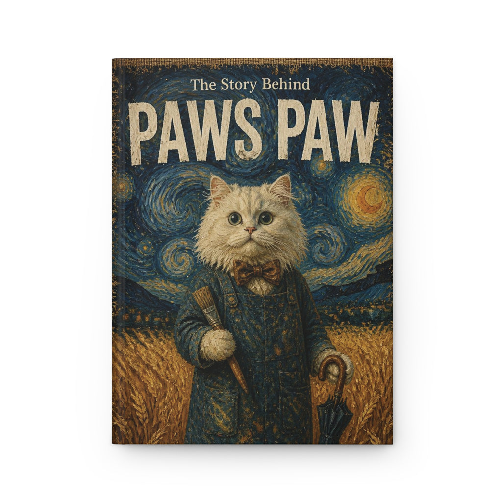 The Story Behind Paws Paw - Vintage Oil Painting Hardcover Journal