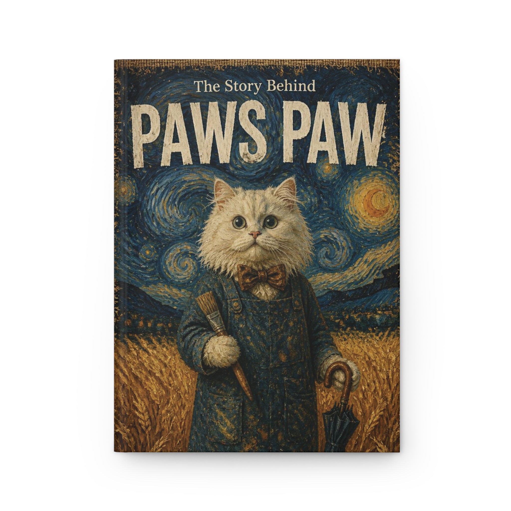 The Story Behind Paws Paw - Vintage Oil Painting Hardcover Journal