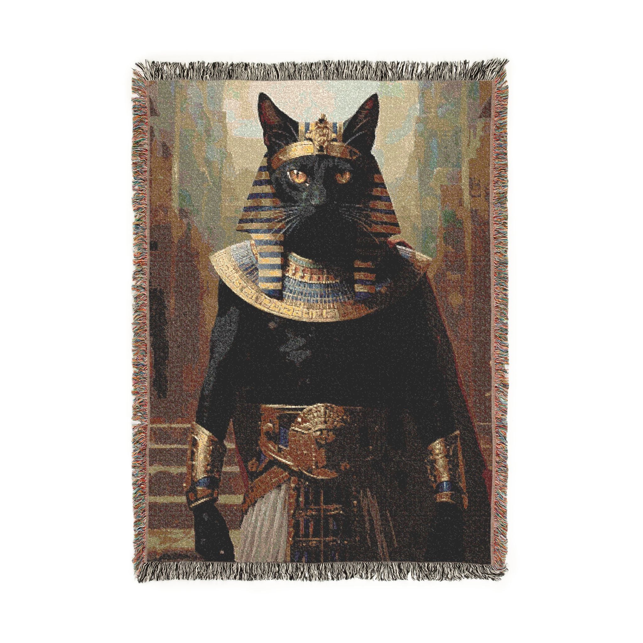 The Pharaoh's Reign™ – Custom Royal Egyptian Pet Woven Blanket