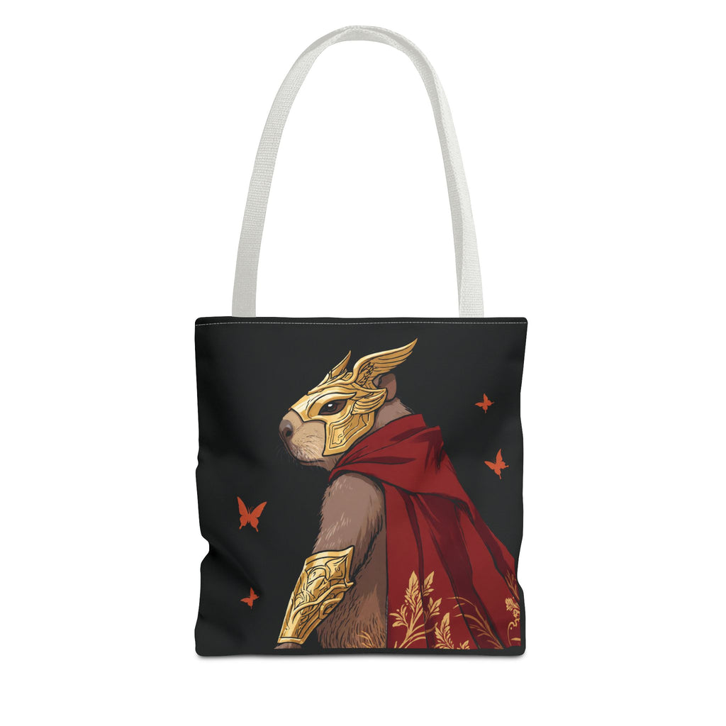 Gentle Might: Capybara Knight Aesthetic Woven-Look Tote Bag