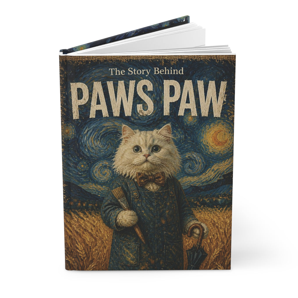 The Story Behind Paws Paw - Vintage Oil Painting Hardcover Journal